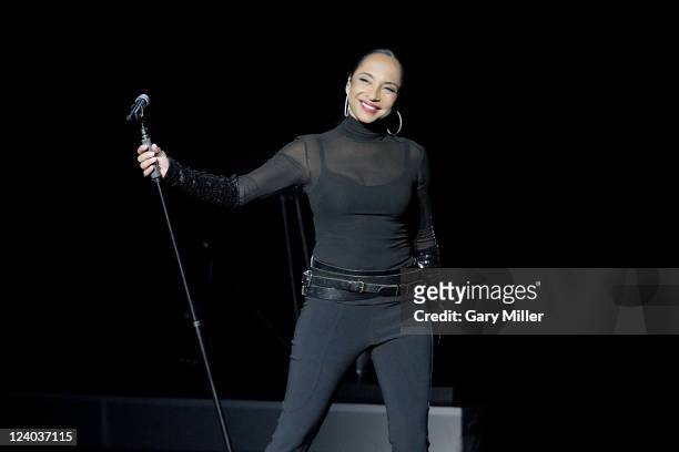 Vocalist Sade performs in concert at The Frank Erwin Center on September 7, 2011 in Austin, Texas.