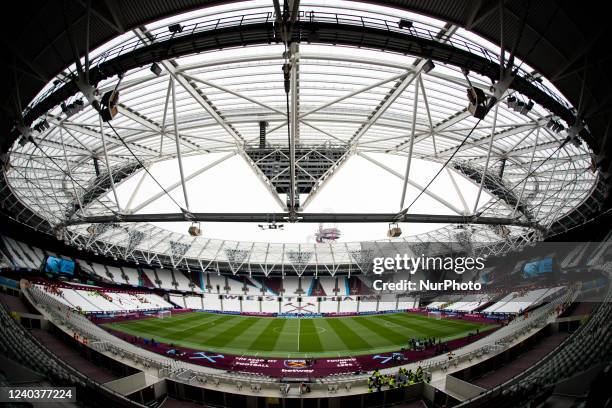 London Stadium pictured during the Premier League match between West Ham United and Arsenal at the London Stadium, Stratford on Sunday 1st May 2022.