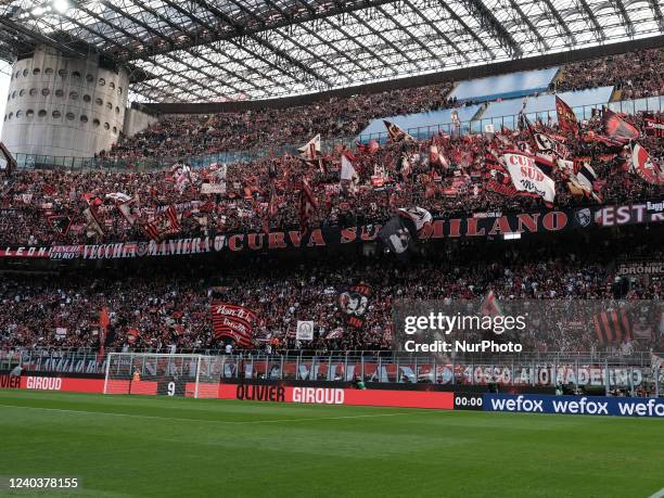 The public during the Serie A match between Milan v Fiorentina, in Milan, on May 1, 2022