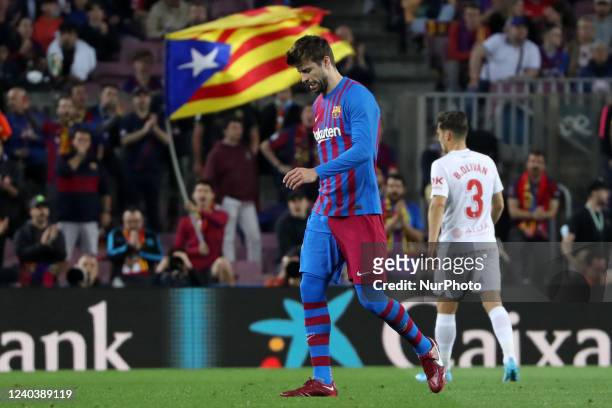 Gerard Pique during the match between FC Barcelona and RCD Mallorca, corresponding to the week 34 of the Liga Santander, played at the Camp Nou...