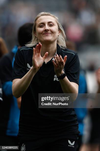Becky Langley, Newcastle United Manager, applauds supporters after the FA Women's National League Division One between Newcastle United and Alnwick...