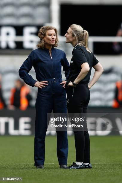 Newcastle United Co-Owner, Amanda Staveely, and Becky Langley, Newcastle United Manager, speak after the FA Women's National League Division One...