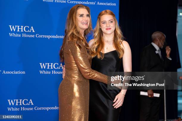 Brooke Shields and her daughter Rowan Shields on the red carpet of the White House Correspondents Dinner at the Washington Hilton in Washington, D.C....