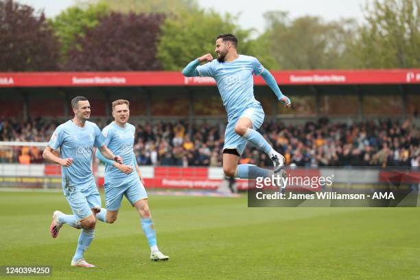 Stephen McLaughlin of Mansfield Town celebrates after scoring a goal to make it 1-1 during the Sky Bet League Two match between Salford City and...