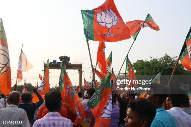 West Bengal Bharatiya Janta Party a protest rally agenst Trinamool Congress Government for various issue In Kolkata, India on May 02,2022.