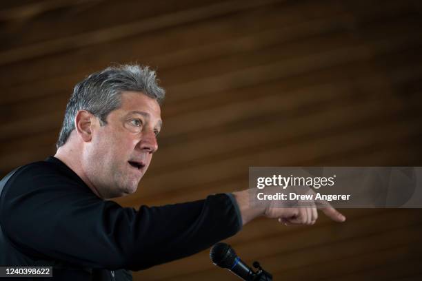 Rep. Tim Ryan , Democratic candidate for U.S. Senate in Ohio, speaks during a rally in support of the Bartlett Maritime project, a proposal to build...