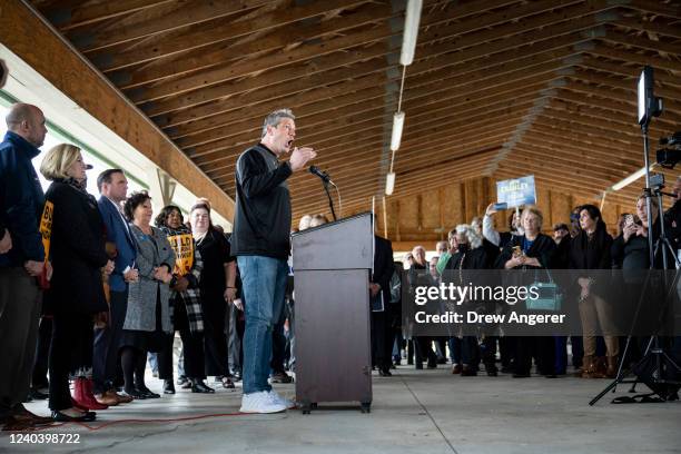 Rep. Tim Ryan , Democratic candidate for U.S. Senate in Ohio, speaks during a rally in support of the Bartlett Maritime project, a proposal to build...