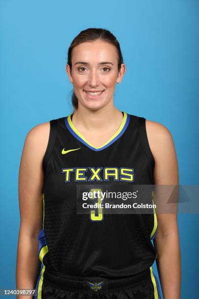 Marina Mabrey of the Dallas Wings poses for a head shot during Media Day at Mavericks Activities Center on April 28, 2022 in Arlington, Texas. NOTE...