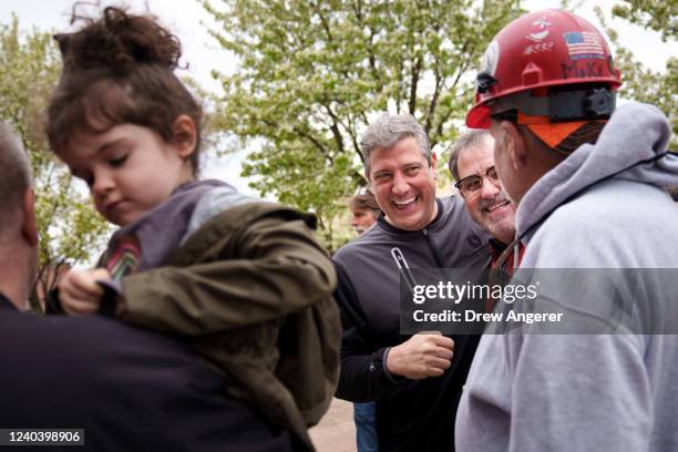 Rep. Tim Ryan , Democratic candidate for U.S. Senate in Ohio, greets supporters during a rally in support of the Bartlett Maritime project, a...