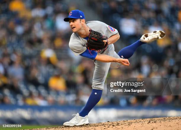 David Robertson of the Chicago Cubs pitches during the game between the Chicago Cubs and the Pittsburgh Pirates at PNC Park on Tuesday, April 12,...