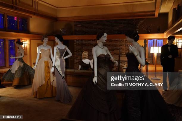 The Frank Lloyd Wright Room, created to look like films by director Martin Scorsese, is seen during the press launch for the Spring Costume Institute...
