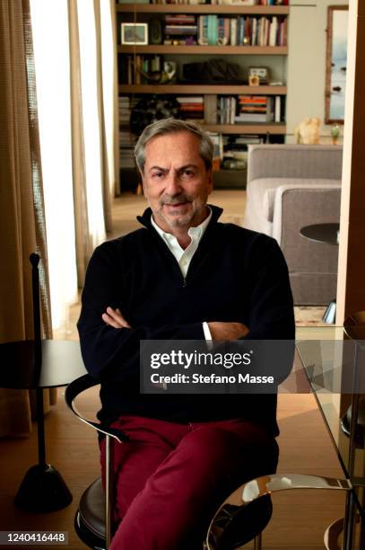 Owner and director of Italian jewellery brand Vhernier, Carlo Traglio is photographed on April 29, 2022 in Milan, Italy.