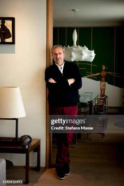 Owner and director of Italian jewellery brand Vhernier, Carlo Traglio is photographed on April 29, 2022 in Milan, Italy.