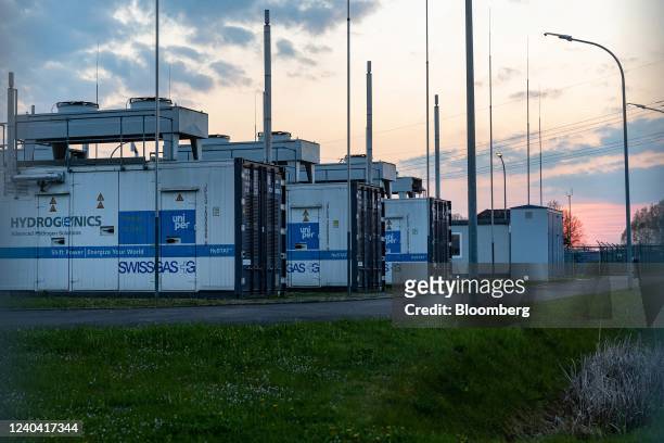 Electrolysis containers at the Falkenhagen Power-to-Gas Pilot Plant operated by Uniper NV in Falkenhagen, Germany, on Monday, May 2, 2022. The pilot...