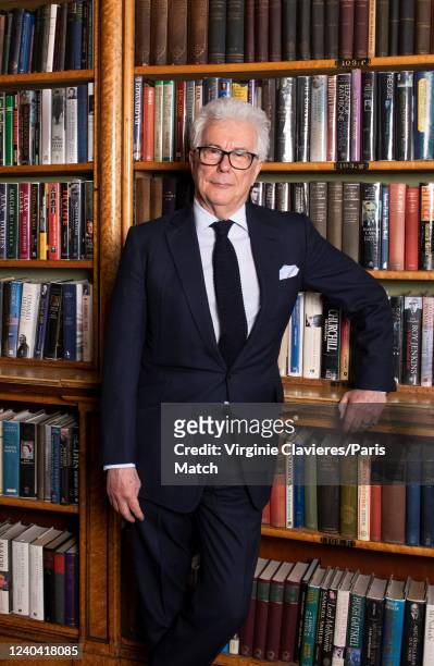 Writer Ken Follett is photographed for Paris Match at the Reform Club library on March 15, 2022 in London, England.