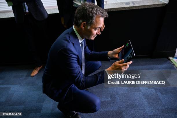 Prime Minister Alexander De Croo pictured during the launch of JOBX, the first high-tech job hub for young people in Belgium, at Capital Belgium, in...