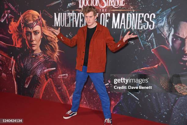 James Acaster attends a multimedia screening of "Doctor Strange In The Multiverse Of Madness" at Cineworld Leicester Square on May 3, 2022 in London,...