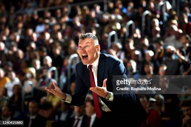 Sarunas Jasikevicius, Head Coach of FC Barcelona during the Turkish Airlines EuroLeague Play Off Game 5 match between FC Barcelona and FC Bayern...