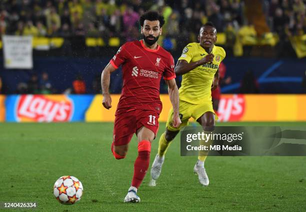 Mohamed Salah of Liverpool in action during the UEFA Champions League Semi Final Leg Two match between Villarreal and Liverpool at Estadio de la...