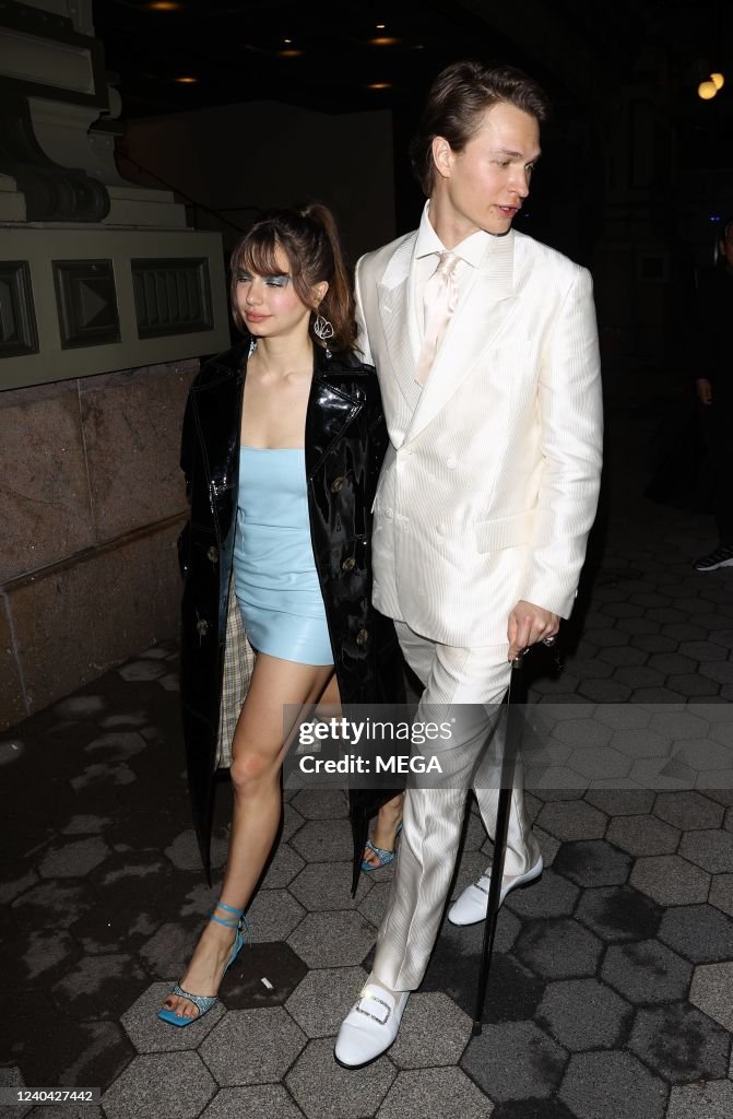 Violetta Komyshan and Ansel Elgort are seen arriving to the Casa