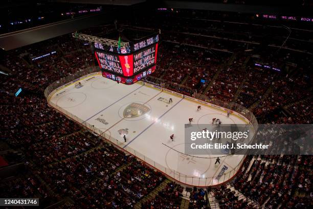 The Florida Panthers prepare to host the Washington Capitals in Game One of the First Round of the 2022 Stanley Cup Playoffs at the FLA Live Arena on...