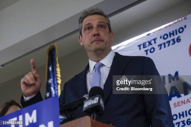 Representative Tim Ryan, a Democrat from Ohio, speaks during a primary election night event in Columbus, Ohio, U.S., on Tuesday, May 3, 2022. The...