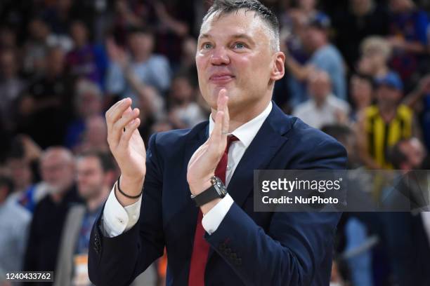 Sarunas Jasikevicius at the end of the match between FC Barcelona and FC Bayern Munich, corresponding to fifth match of the quarter finals of the...