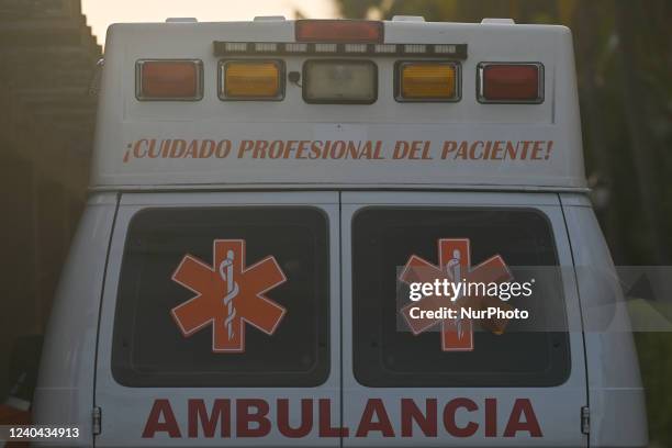 An ambulance seen in Playa del Carmen. On Friday, 29 April 2022, in Playa Del Carmen, Quintana Roo, Mexico.