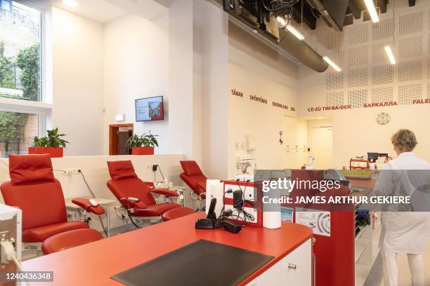 Illustration picture shows a blood donation center of the Red Cross in Brussels on Wednesday 04 May 2022. BELGA PHOTO JAMES ARTHUR GEKIERE