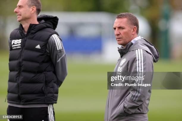 Leicester City Manager Brendan Rodgers during the Leicester City training session at Leicester City Training Ground, Seagrave on May 04th, 2022 in...