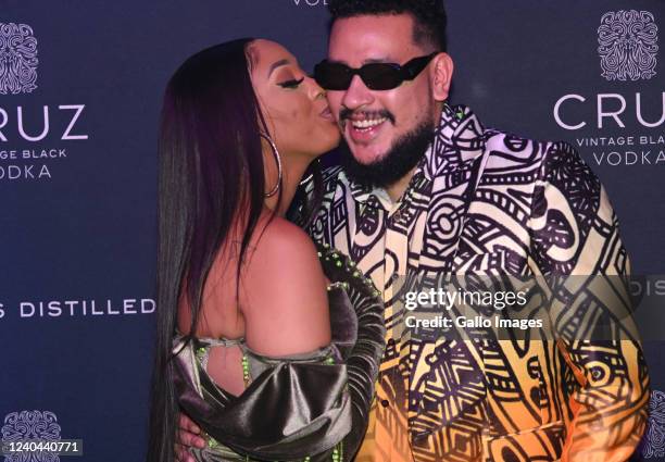 Nadia Nakai & AKA during the SA Fashion Week opening party at Mall of Africa on April 26, 2022 in Midrand, South Africa. The annual fashion show has...