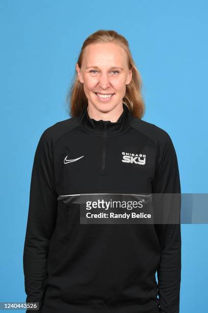 Ann Wauters of the Chicago Sky poses for a head shot as part of WNBA Media Day on May 3, 2022 at the Sachs Recreation Center in Deerfield, Illinois....