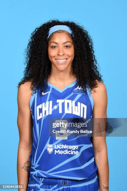 Candace Parker of the Chicago Sky poses for a head shot as part of WNBA Media Day on May 3, 2022 at the Sachs Recreation Center in Deerfield,...