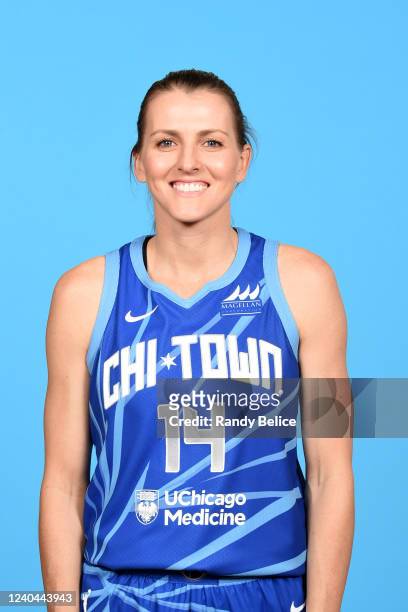 Allie Quigley of the Chicago Sky poses for a head shot as part of WNBA Media Day on May 3, 2022 at the Sachs Recreation Center in Deerfield,...