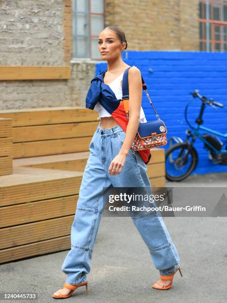 Olivia Culpo is seen on May 04, 2022 in London, United Kingdom.