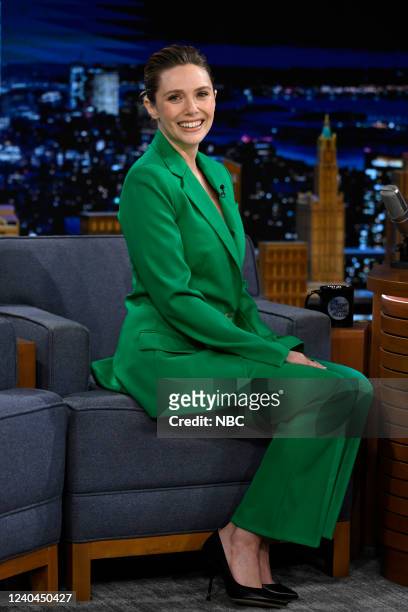 Episode 1646 -- Pictured: Actress Elizabeth Olsen during an interview on Wednesday, May 4, 2022 --