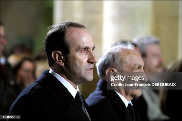 Funerals of Bernard Loiseau In Saulieu, France On February 28, 2003 - The brother and the father of Bernard Loiseau.