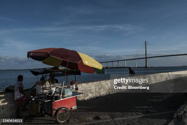 Vendor by the Cebu-Cordova Link Expressway in Cebu City, the Philippines, on Wednesday, May 4, 2022. Philippines inflation rate rose 4.9% from a year...