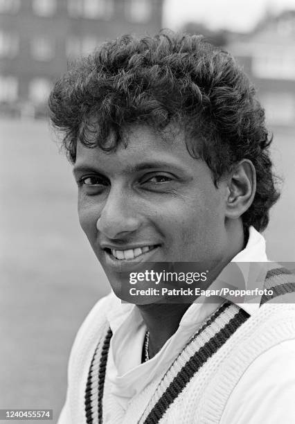Aravinda de Silva of Sri Lanka during a photocall at Lords Cricket Ground, London, 19th July 1991.