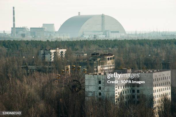 The new sarcophagus of reactor number 4 is seen from Pripyat. With its series "Chernobyl", HBO has managed to get a large percentage of people...