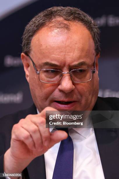 Andrew Bailey, governor of the Bank of England , during the Monetary Policy Report news conference at the bank's headquarters in the City of London,...