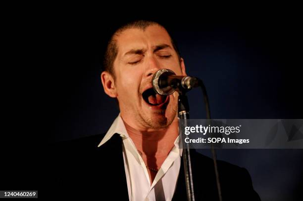 Alex Turner, lead singer of the Arctic Monkeys performs a hometown show at Sheffield Arena.