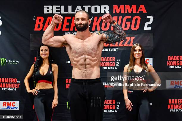 Lewis LONG of Wales at the Bellator MMA pre-fight weigh-in between Ryan BADER and Cheick KONGO on May 5, 2022 in Paris, France.