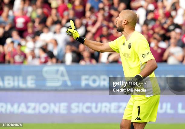 Niki Maenpaa of Venezia FC in action ,during the Serie A match between US Salernitana and Venezia FC at Stadio Arechi on May 05, 2022 in Salerno,...