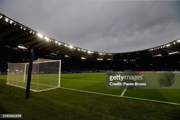 General view of the Stadio Olimpico before the UEFA Conference League Semi Final Leg Two match between AS Roma and Leicester at Stadio Olimpico on...