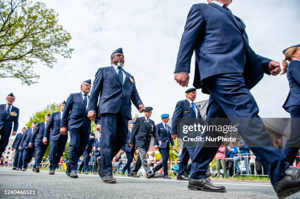 Veterans are marching during the Liberation Parade held again in Wageningen, on May 5th, 2022.