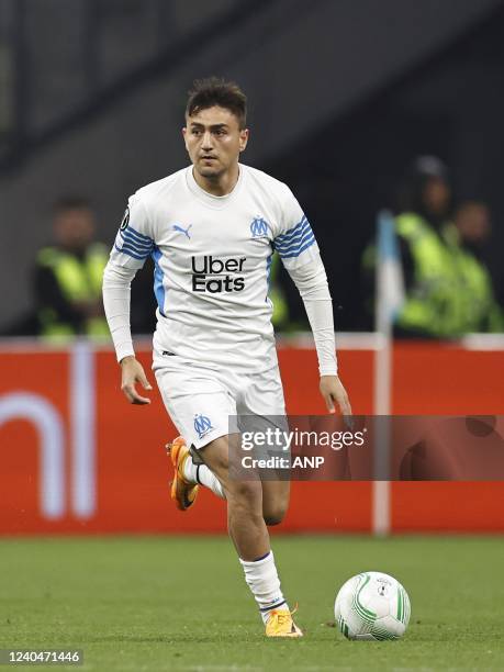 Cengiz Under of Olympique Marseille during the UEFA Conference League semifinal match between Olympique de Marseille and Feyenoord at Stade Velodrome...