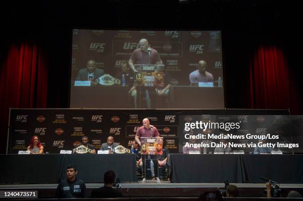 Los Angeles, CA UFC President Dana White during the UFC 214 press conference at the Novo by Microsoft in Los Angeles, Wednesday, July 26, 2017.