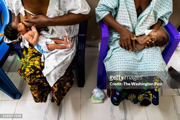 Women are taught how to breast feed their babies at Koidu Government Hospital in Kono, Sierra Leone Friday October 8, 2021. Susan Lebbies mother died...
