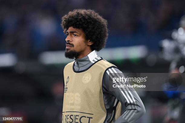 Hamza Choudhury of Leicester City FC looks on during the UEFA Conference League semi-final leg two match between AS Roma v Leicester City FC on May...